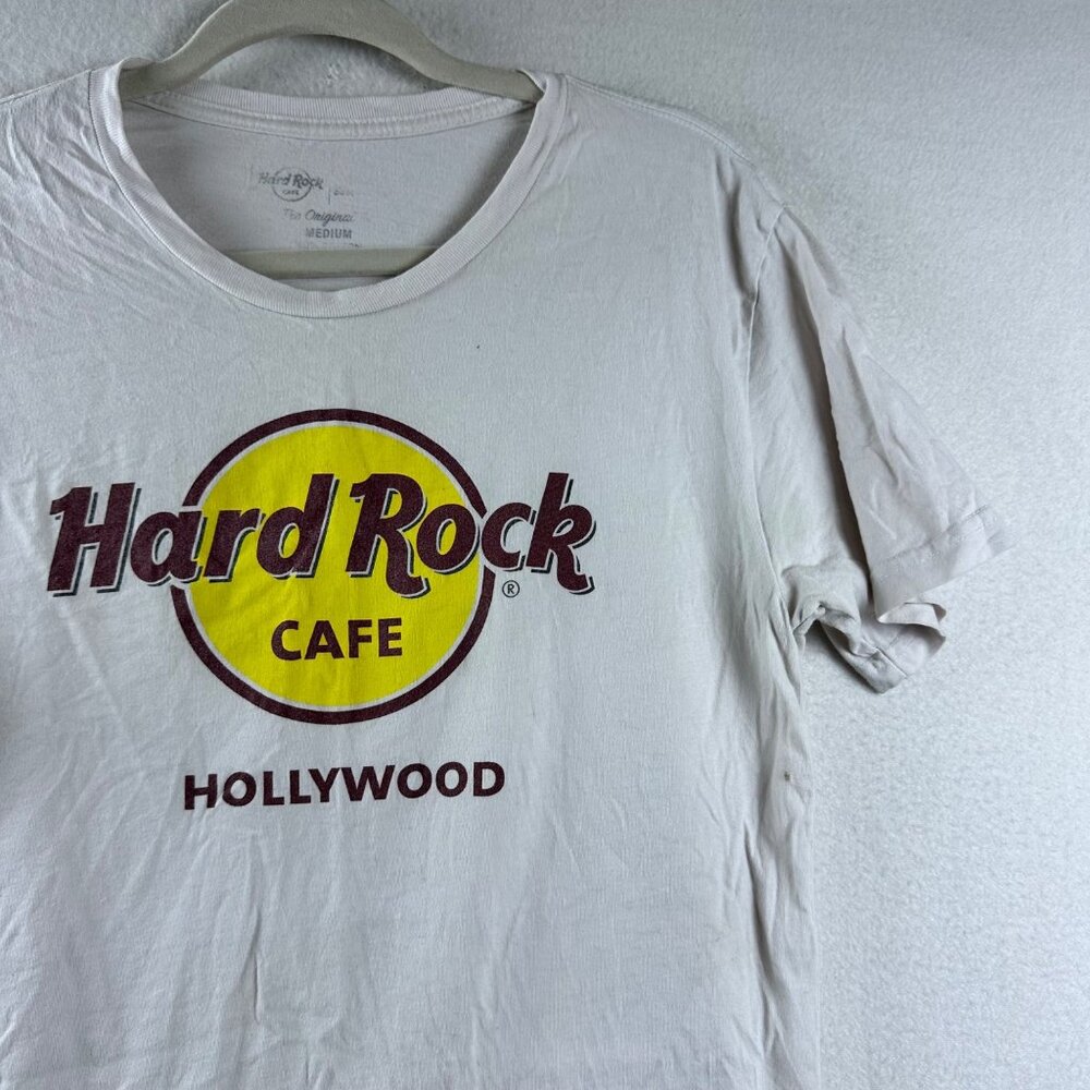 Hard Rock Cafe Hollywood Shirt Womens Medium Worn In Distressed Grunge - Picture 3 of 11